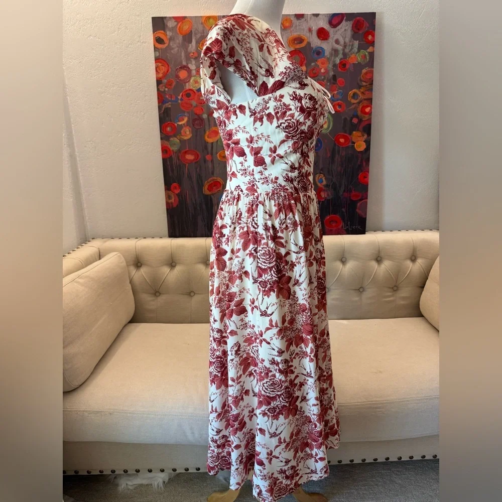 NWT Reformation Violet Dress Toile De Jouy 4 - Picture 6 of 13